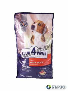 Суха храна за кучета Club 4 Paws Premium Medium Breeds, Патица, 14 кг