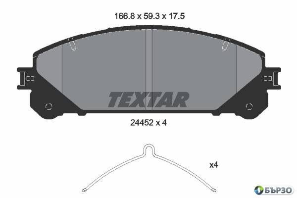 накладки за Lexus NX (ayz1) TEXTAR 2445201