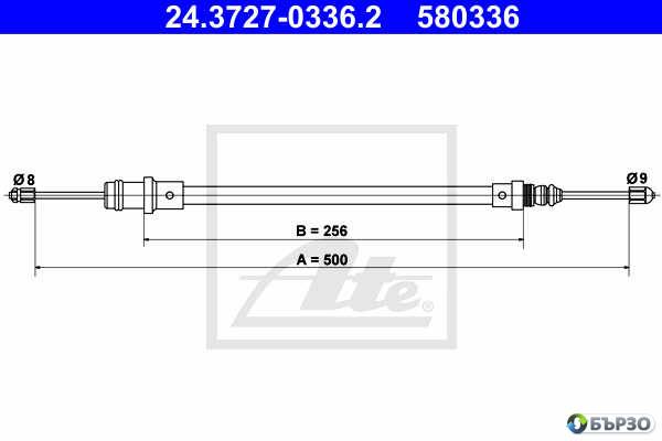 жило за ръчна спирачка за Citroen Jumpy BOX BS,BT,BY,BZ ATE 24.3727-0336.2