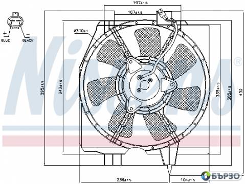 ventilator, kondensator na klimatizatora za Mazda Premacy (CP) NISSENS 85275