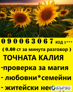 0.60лв. 090063067 код -1 ЯСНОВИДСТВО С КАЛИЯ с ДОКАЗАНА ДАРБА. помощ при раздяла , семейни