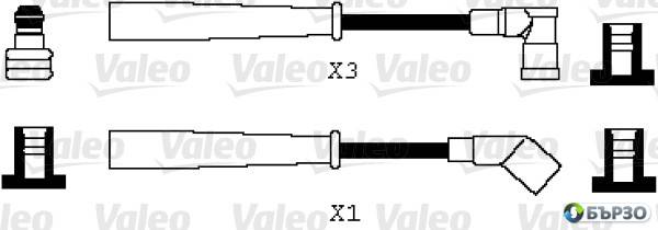 комплект запалителни кабели за Subaru Justy 2 (JMA,MS) VALEO 346066