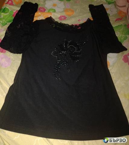 Блуза с бродерии и апликации Ема