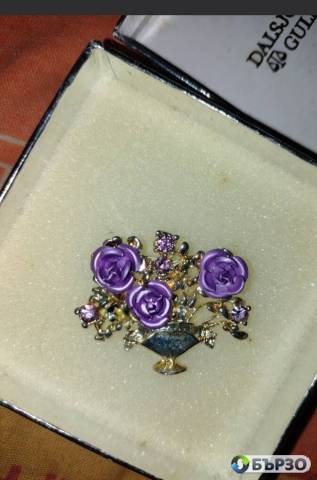 Брошка Букет Лилавите рози