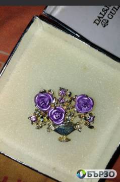 Брошка Букет Лилавите рози